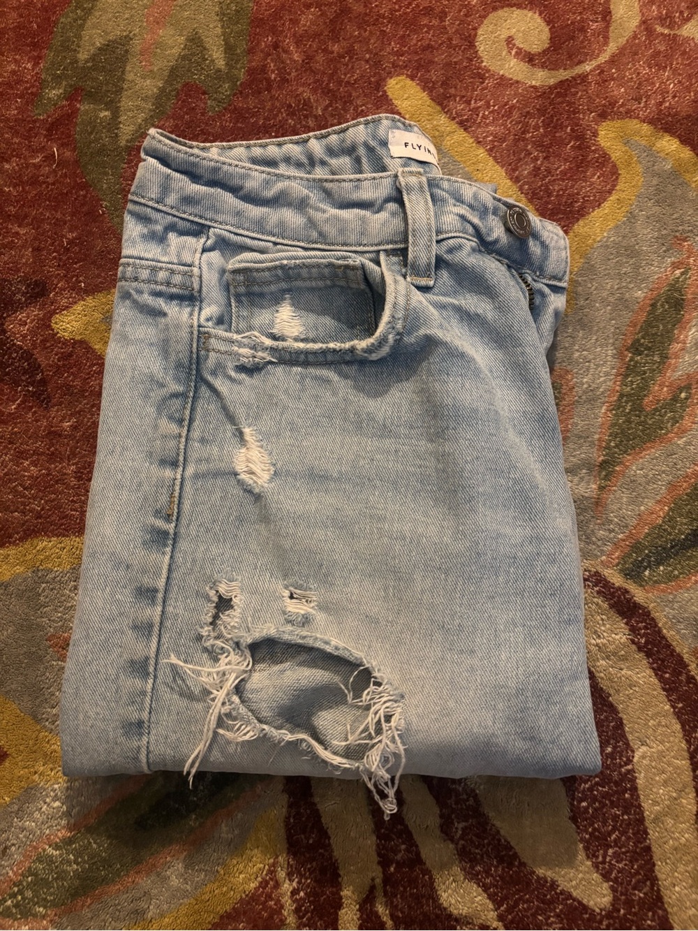 Like New, Size 24, Flying Monkey Light Blue Distressed Women’s Jeans